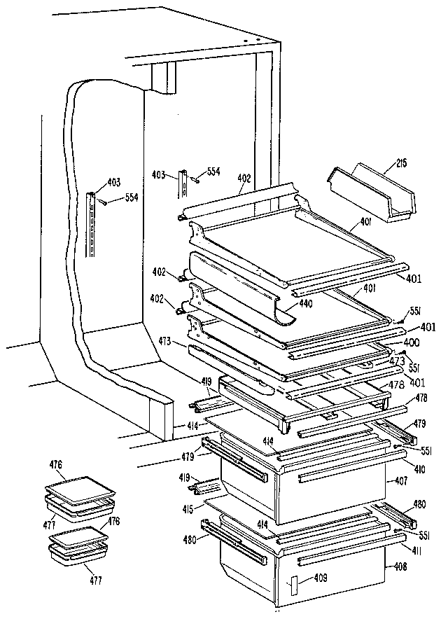 Kenmore 3639507780 fresh food section diagram