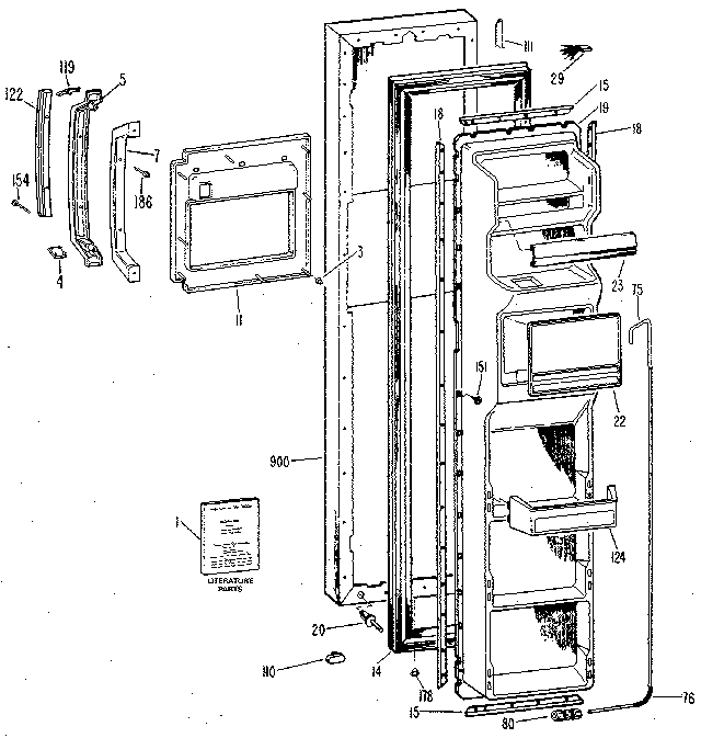 Kenmore 3639517910 freezer door diagram
