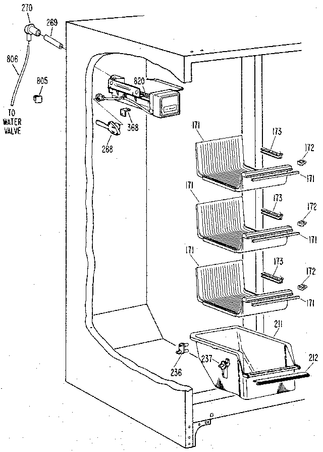 Kenmore 3639517910 freezer section diagram