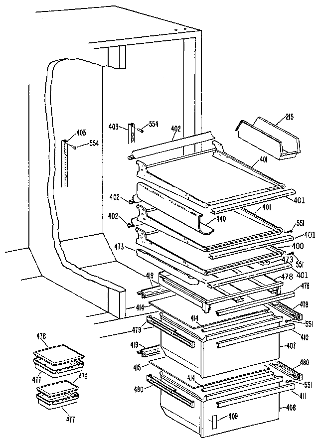 Kenmore 3639517910 fresh food section diagram