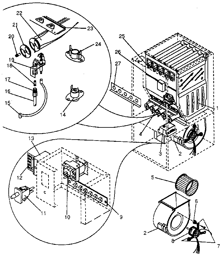 ICP NUGJ075DF03 functional replacement parts diagram