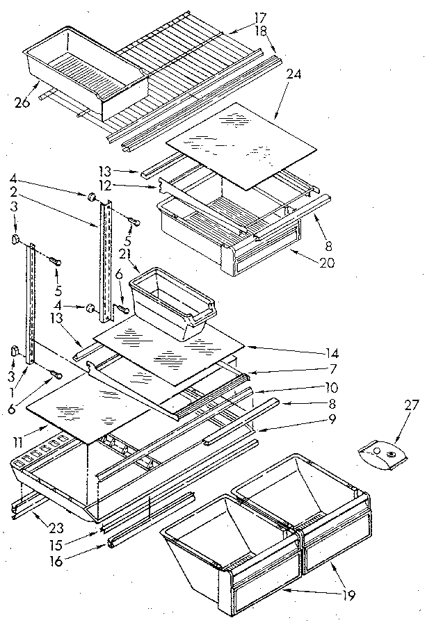 Kenmore 1069708711 shelf diagram
