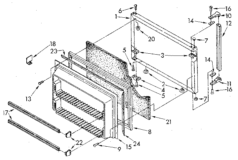 Kenmore 1069708711 freezer door diagram
