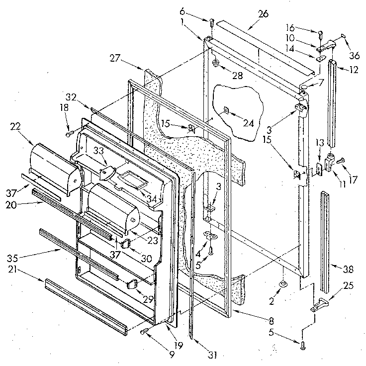 Kenmore 1069708711 refrigerator door diagram