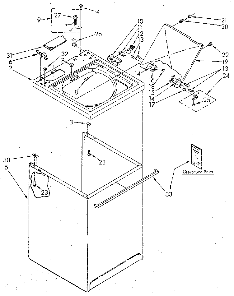 Kenmore 11092094100 top and cabinet diagram