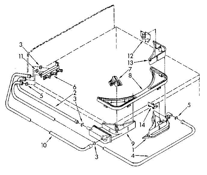 Kenmore 11092094100 bleach, detergent and rinse dispenser diagram