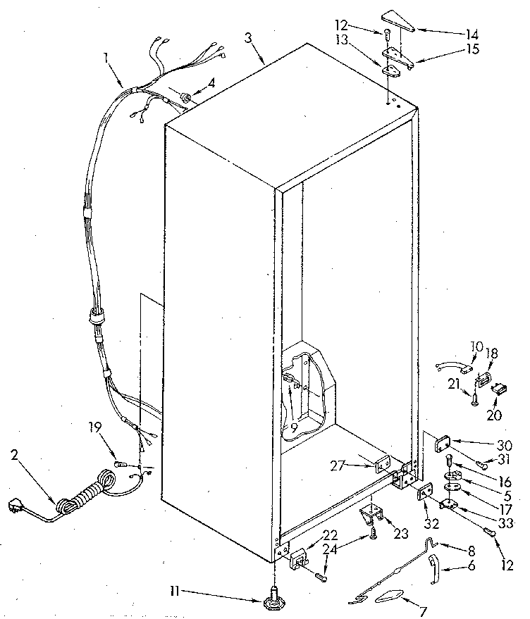 Kenmore 1069205511 cabinet diagram