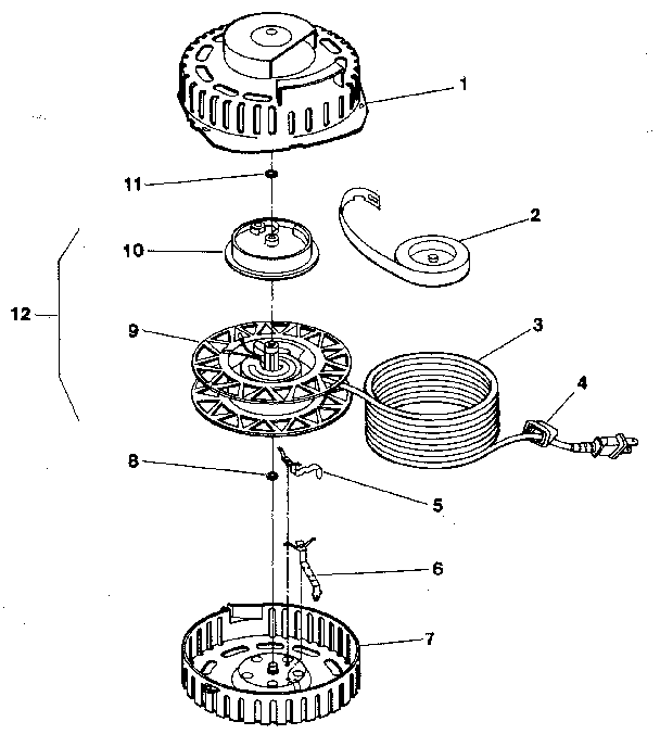 Electrolux 00067 cordwinder assembly diagram