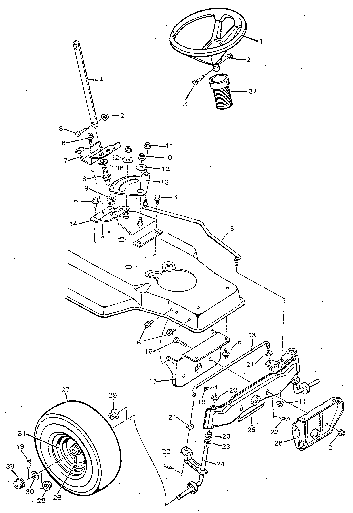 Craftsman 502254980 steering diagram