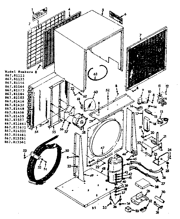 Kenmore 86781135 unit parts diagram
