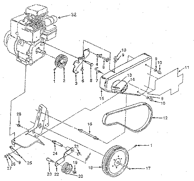 Craftsman 917298232 belt guard and pulley assembly diagram