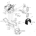 Troybilt JUNIOR SERIAL #M0100970 AND UP engine & support brackets, pulleys, belts, belt cover diagram