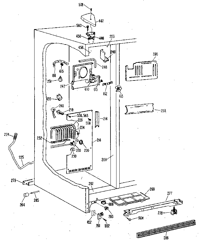 Kenmore 3639512511 freezer section diagram