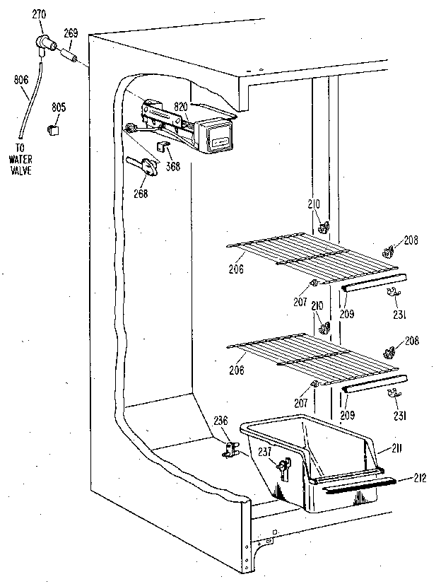 Kenmore 3639512511 freezer section diagram