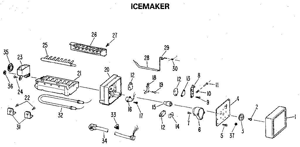Kenmore 3639512511 icemaker diagram