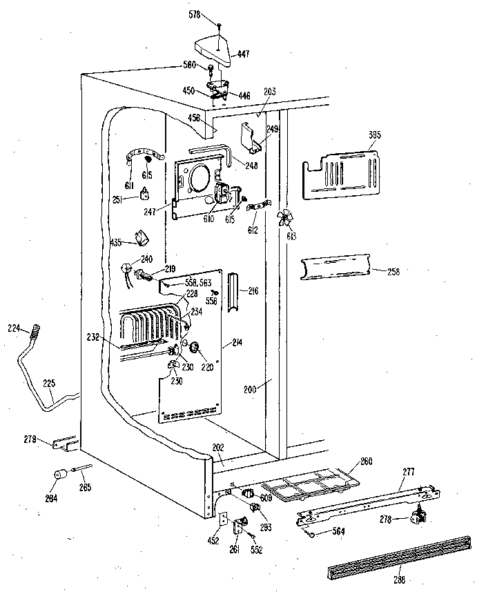 Kenmore 3639512510 freezer section diagram