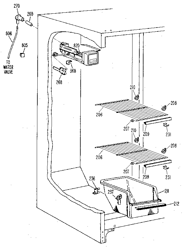 Kenmore 3639512510 freezer section diagram