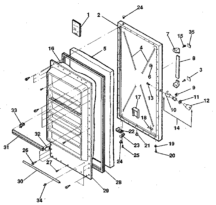 Kenmore 2539206280 door diagram