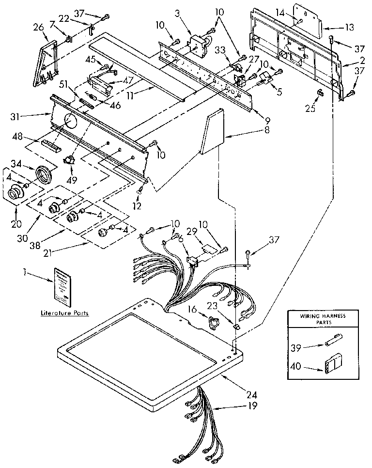 Kenmore 11087993510 top and console diagram
