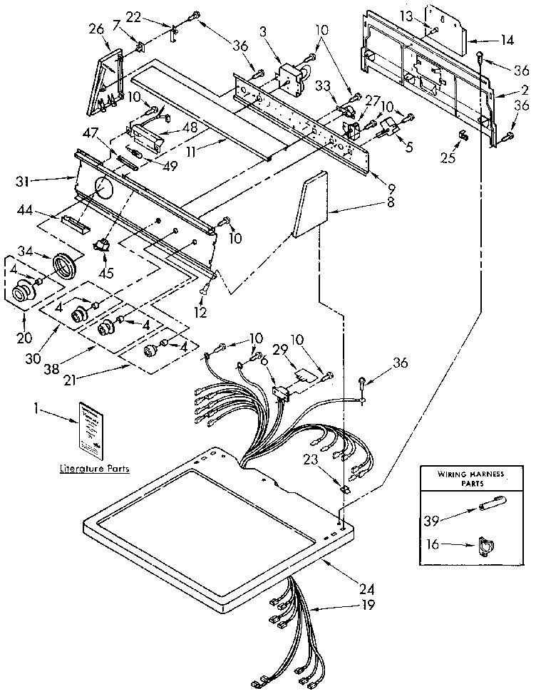 Kenmore 11086993510 top and console diagram
