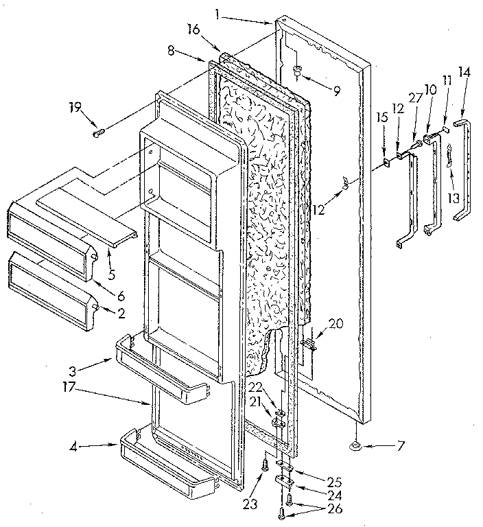 Kenmore 1068550580 refrigerator door diagram
