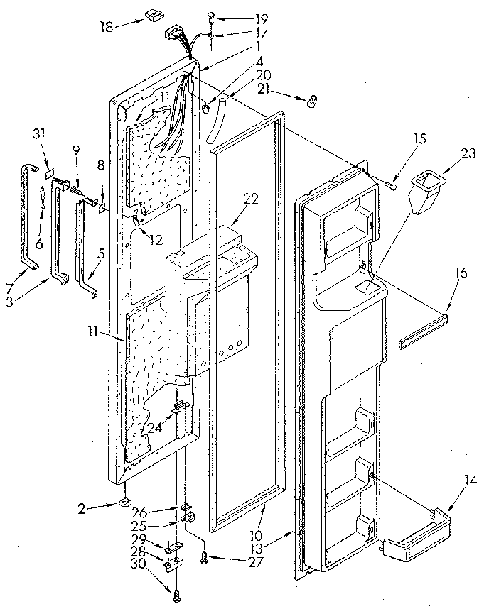 Kenmore 1068550580 freezer door diagram
