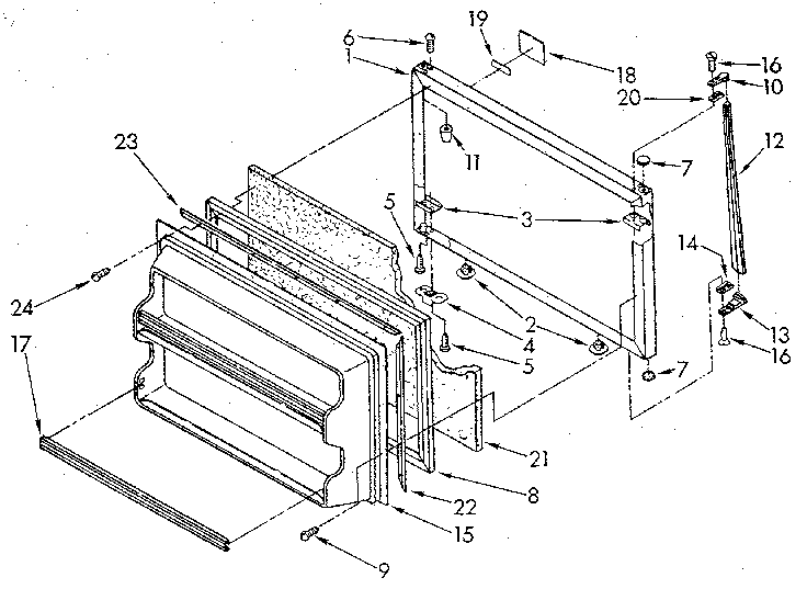 Whirlpool ET18GKXSW10 freezer door diagram