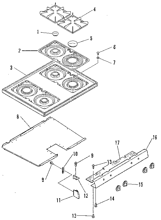 Kenmore 9117360190 main top section diagram