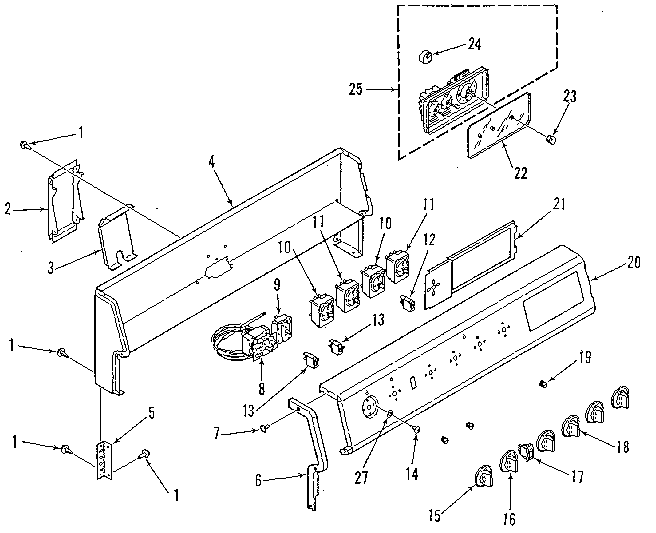 Kenmore 9116429180 backguard section diagram
