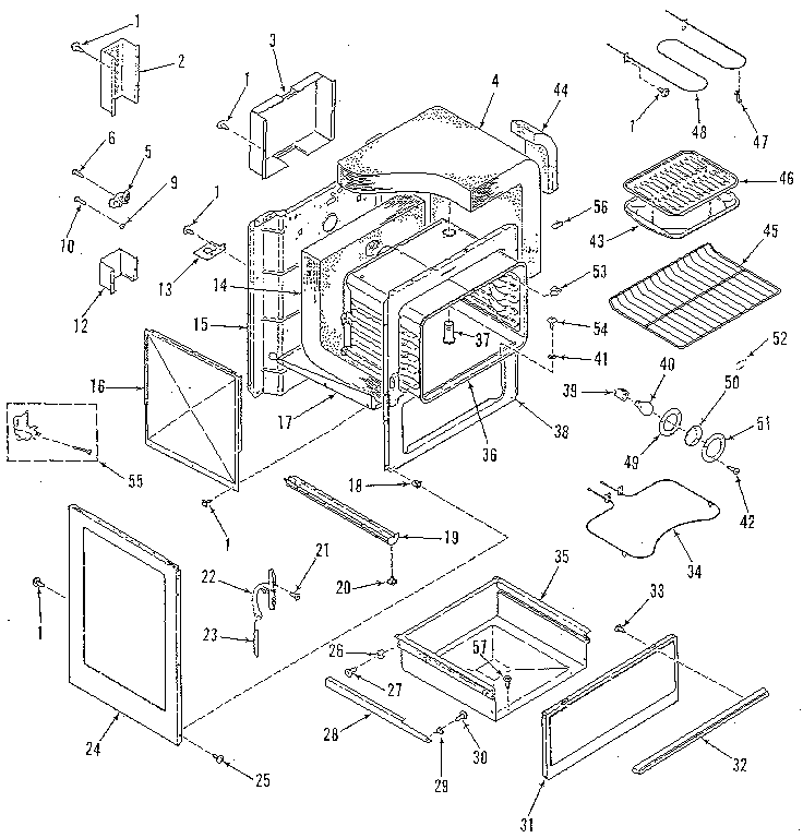 Kenmore 9116429180 oven body section diagram