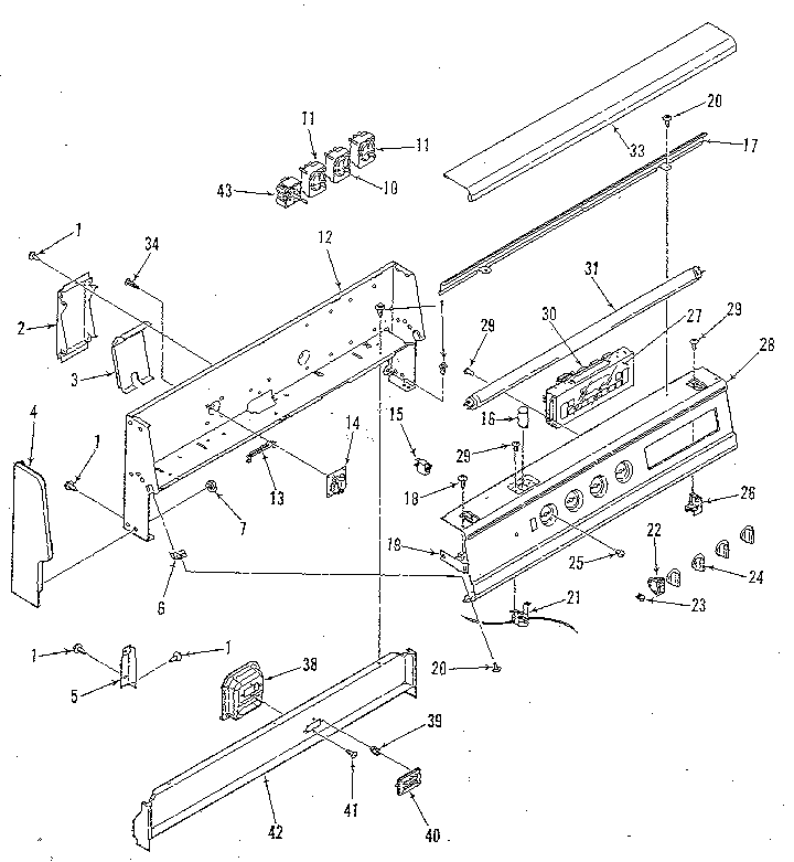 Kenmore 9119599180 backguard section diagram