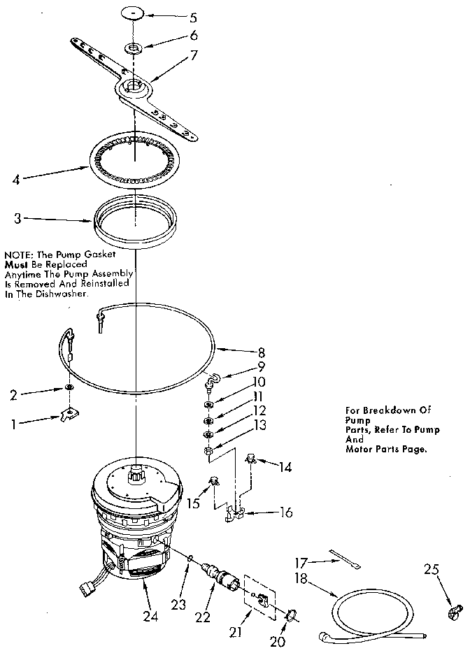 Kenmore 6651588584 heater, pump and lower sprayarm diagram