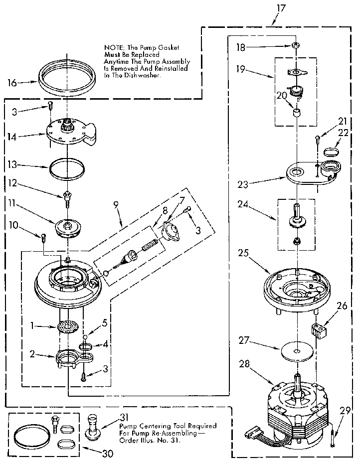 Kenmore 6651588584 pump and motor diagram
