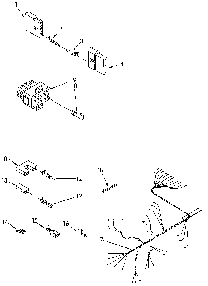 Kenmore 6651588584 wiring harness diagram