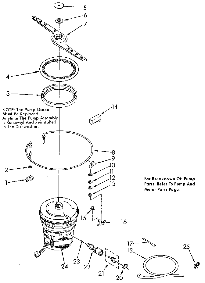 Kenmore 6651698181 heater, pump and lower sprayarm diagram