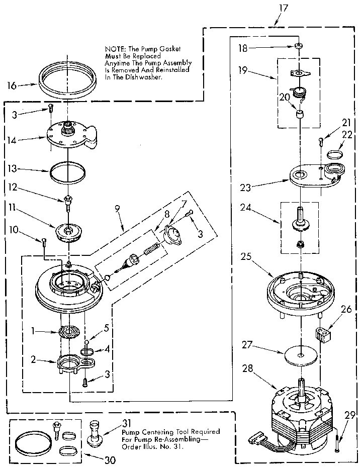Kenmore 6651698181 pump and motor diagram