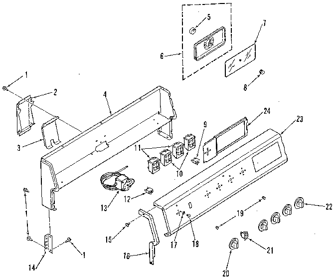Kenmore 9116289180 backguard section diagram