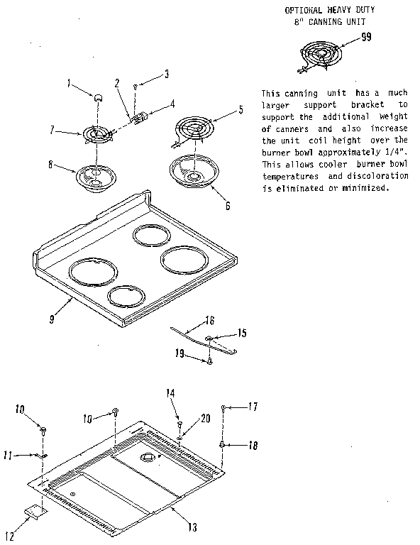 Kenmore 9116289180 main top section diagram