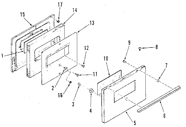 Kenmore 9116289180 oven door section for model number 911.9169180 diagram