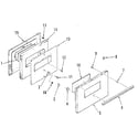 Kenmore 9119169180 oven door section for model number 911.9169180 diagram