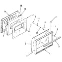 Kenmore 9119169180 oven door section for model number 911.6289180 diagram