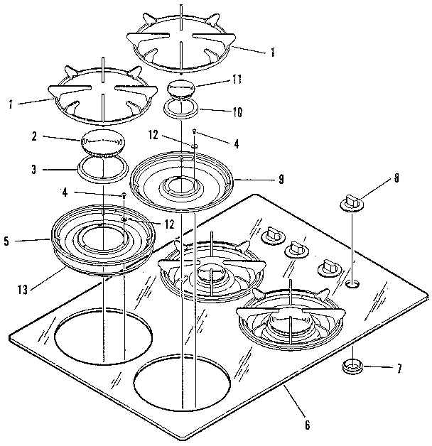 Kenmore 9113378812 main top section diagram
