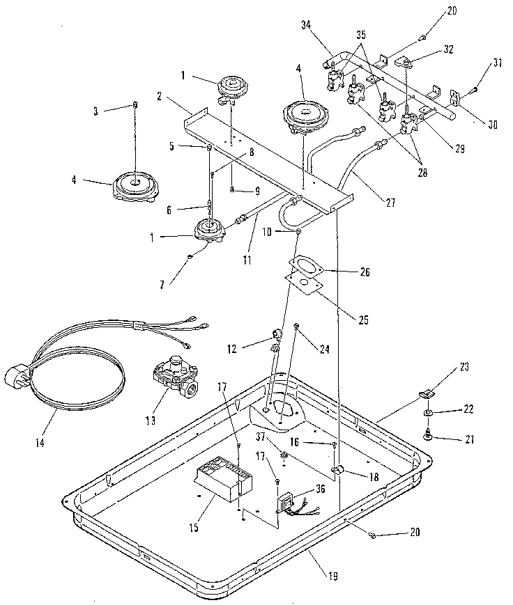 Kenmore 9113378812 burner section diagram