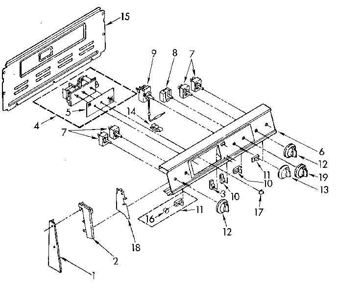 Whirlpool RF365BXWW0 control panel diagram