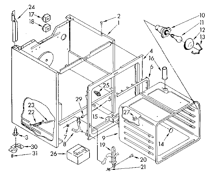 Whirlpool RF365BXWW0 oven diagram