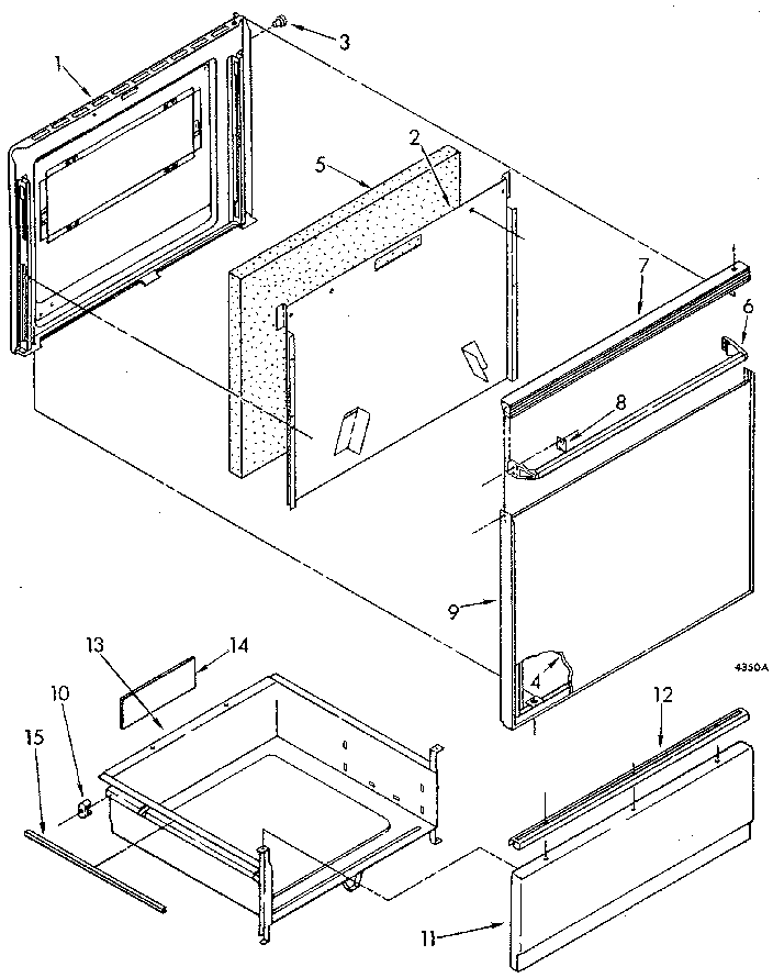 Whirlpool RF365BXWW0 door and drawer diagram