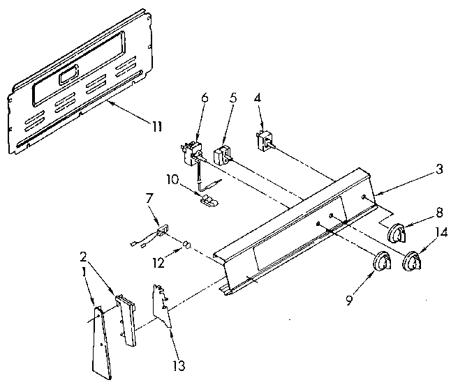 Whirlpool RF3020XVN1 control panel diagram
