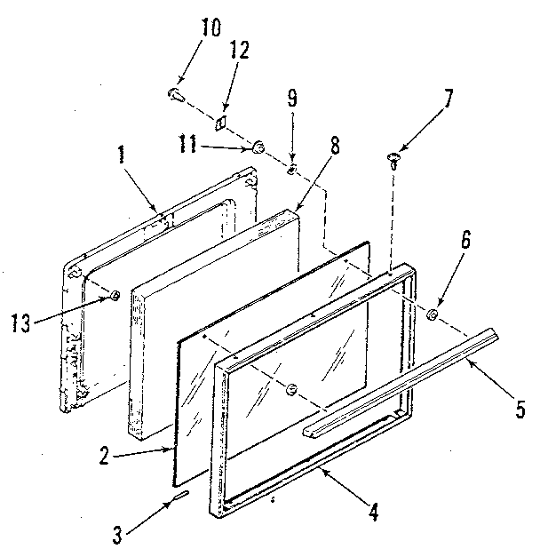 Kenmore 9119179180 oven door section diagram