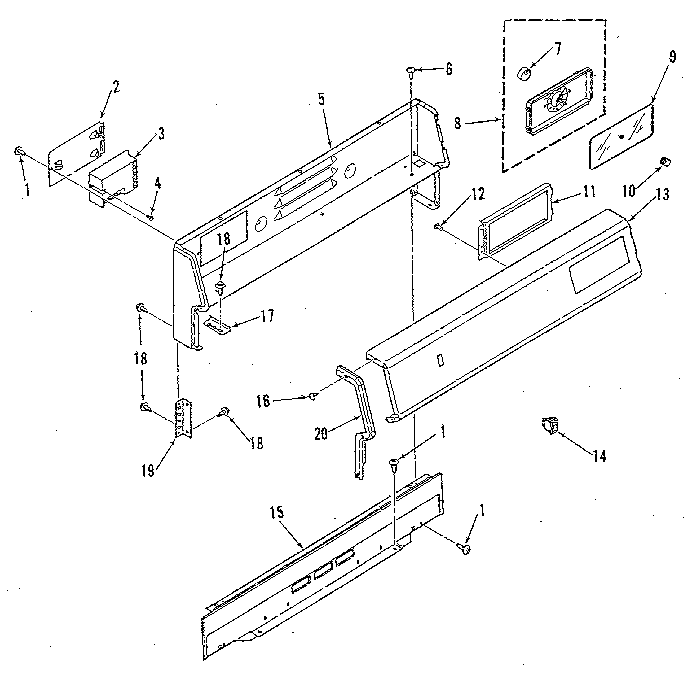 Kenmore 9117139180 backguard section diagram