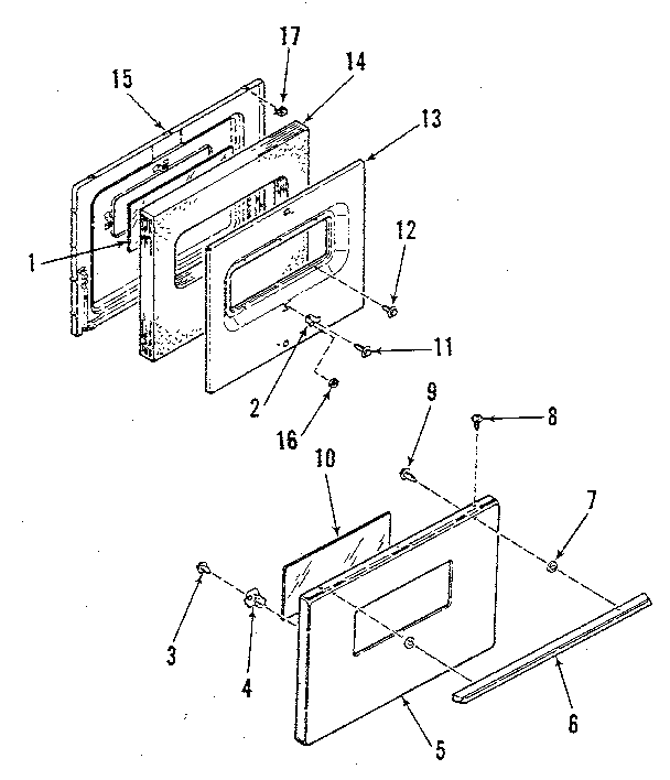 Kenmore 9117139180 oven door section diagram
